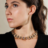 RUGIADA gold and crystal necklace