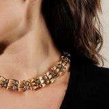 RUGIADA gold and crystal necklace