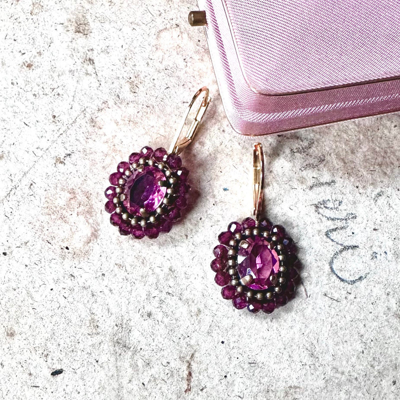 Talia garnet earrings